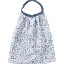BB&Co                    Serviette élastiquée en popeline imprimée forêt    Blanc/ Bleu