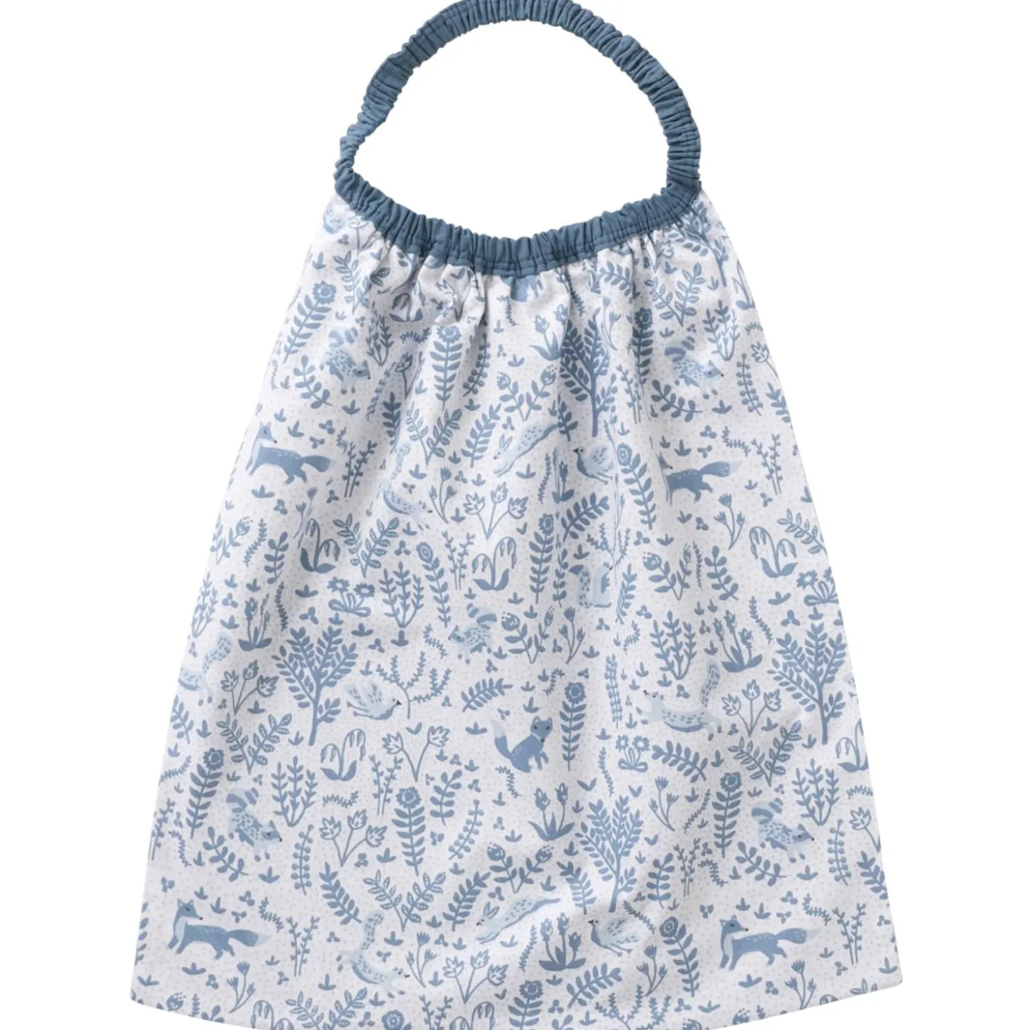 BB&Co Serviette élastiquée en popeline imprimée forêt Blanc/ Bleu