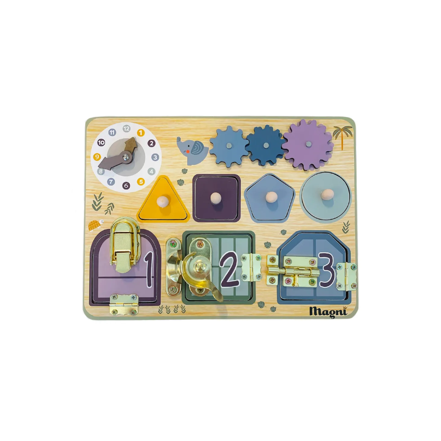 BB&Co Tableau d’éveil en bois Montessori Multicolore