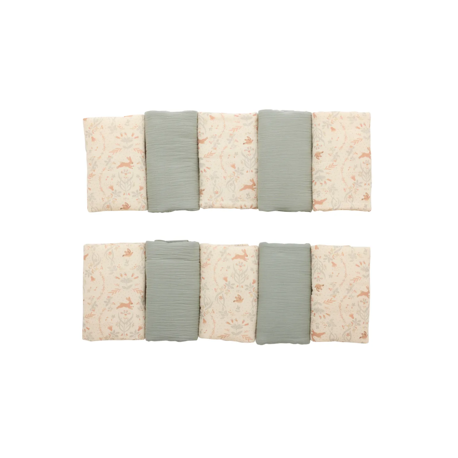 BB&Co Tour de lit modulable Jardin enchanté Vert De Gris