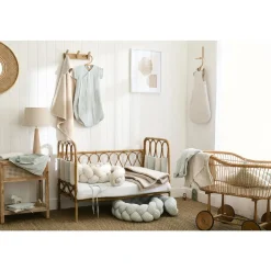 BB&Co Tour de lit modulable rayé Soft Stripes Ecru/ Galet