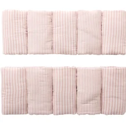 BB&Co Tour de lit modulable rayé Soft Stripes Vieux Rose