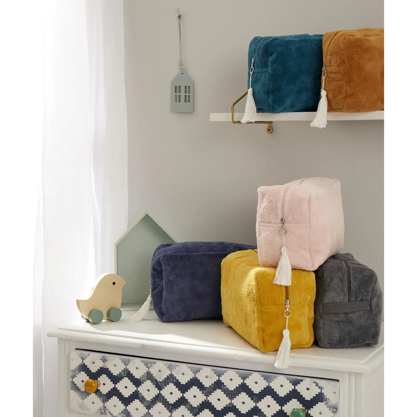 BB&Co Trousse de toilette bambou Vert Paon