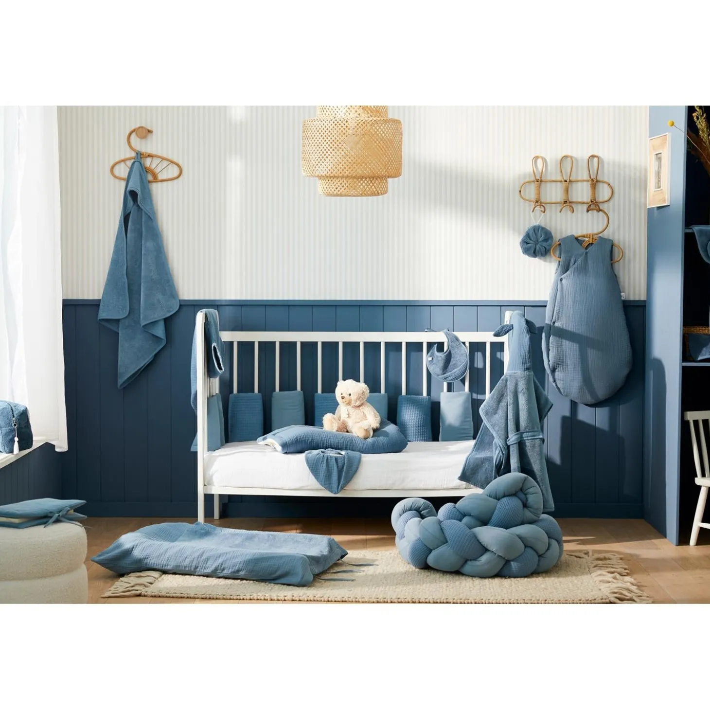 BB&Co Trousse de toilette en bambou Pierre Bleue