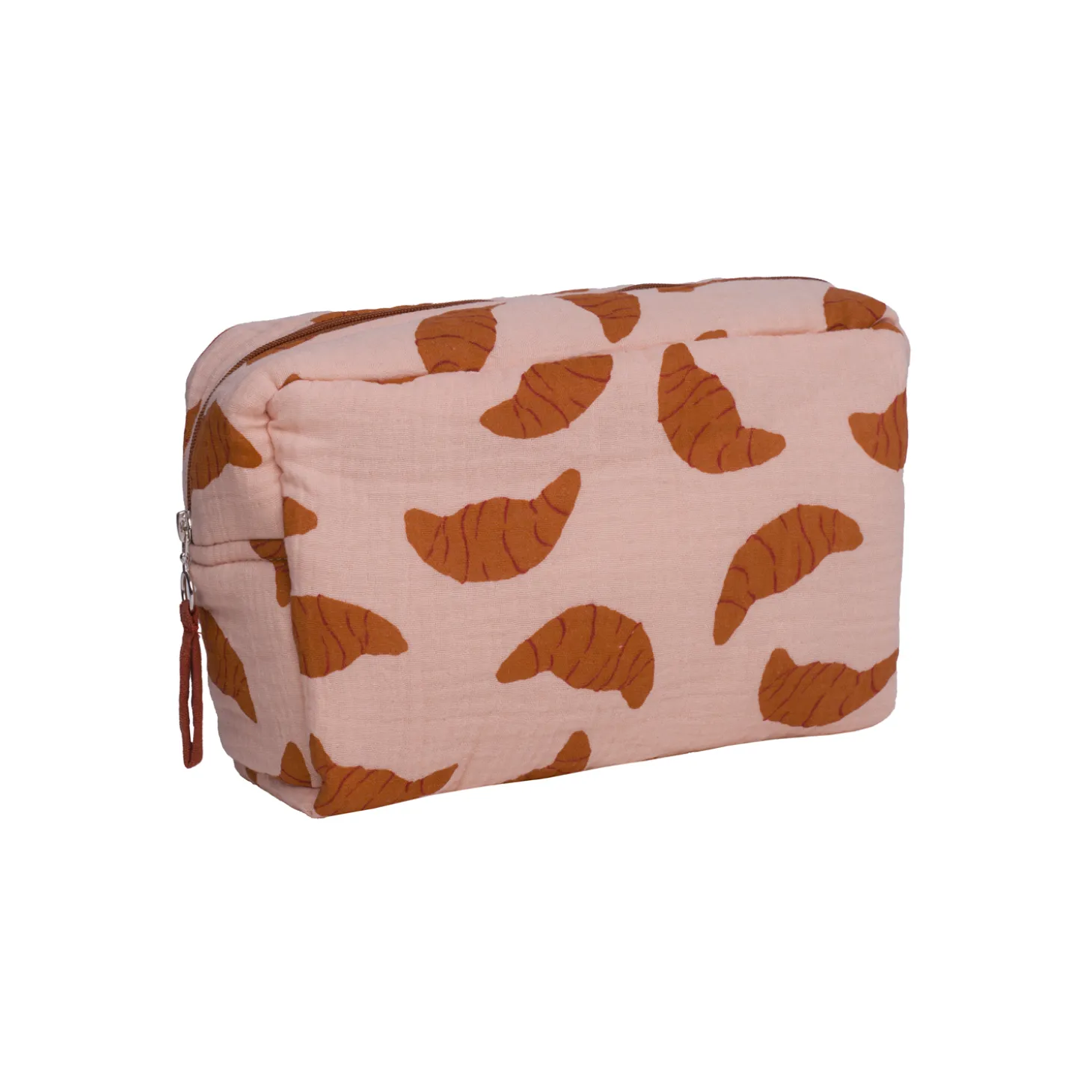 BB&Co Trousse de toilette gaze de coton croissants Bisque/ Toffee