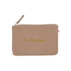 BB&Co                    Trousse gaze brodée Mes Petites Affaires    Mocha