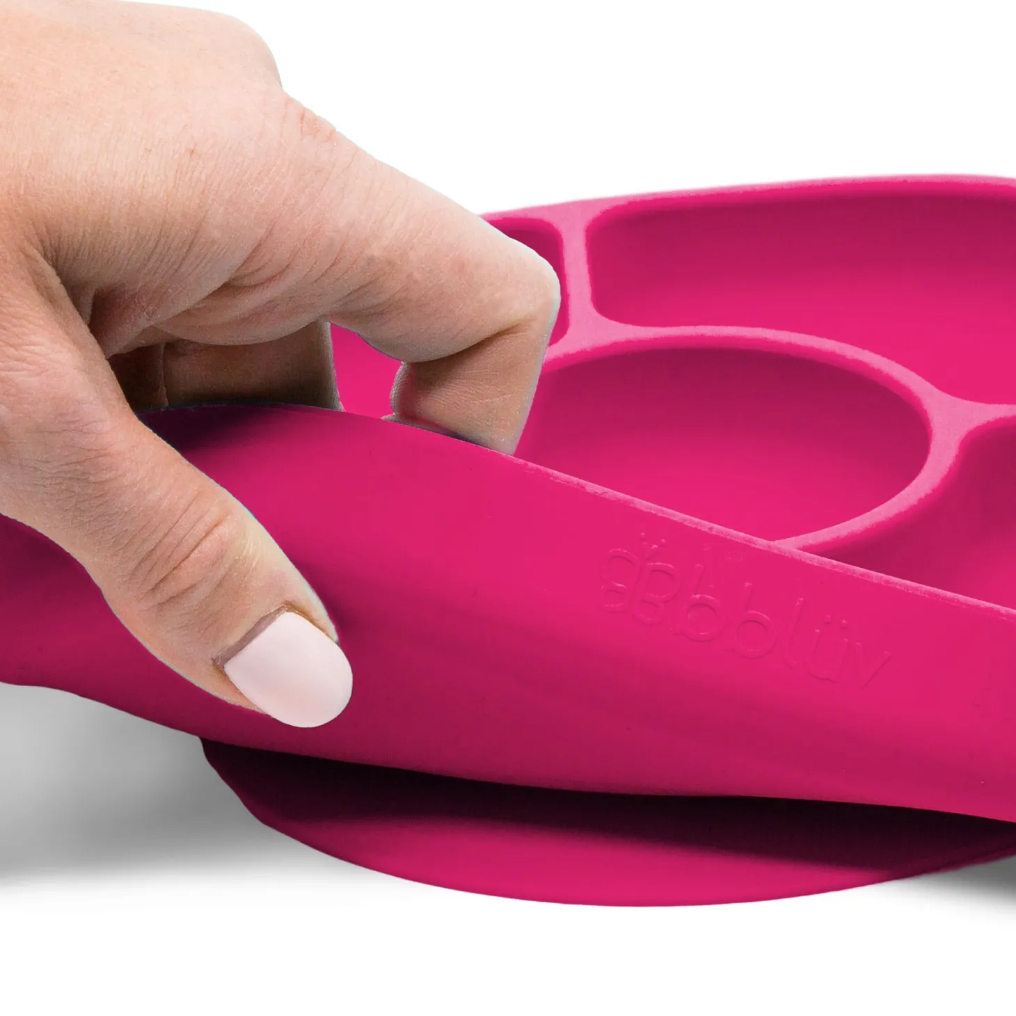 BBlüv Assiette et cuillère en silicone Rose