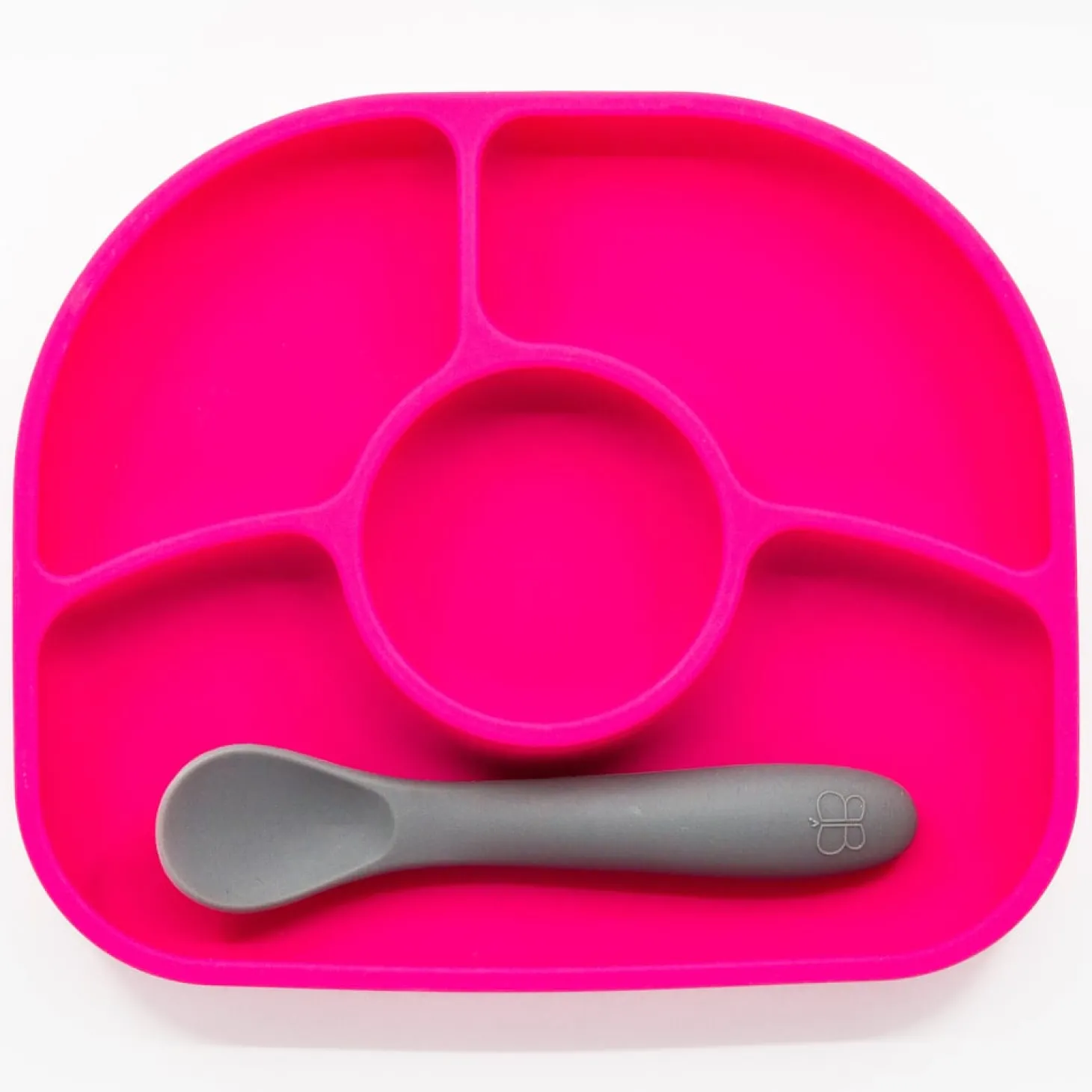 BBlüv Assiette et cuillère en silicone Rose