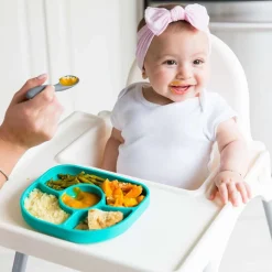BBlüv                    Assiette et cuillère en silicone    Aqua