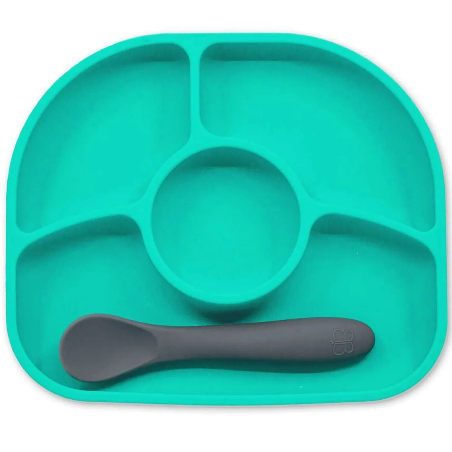 BBlüv Assiette et cuillère en silicone Aqua