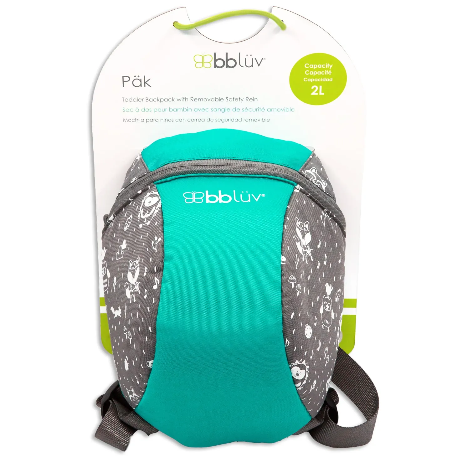 BBlüv Sac à dos pour bambin avec sangle amovible aqua