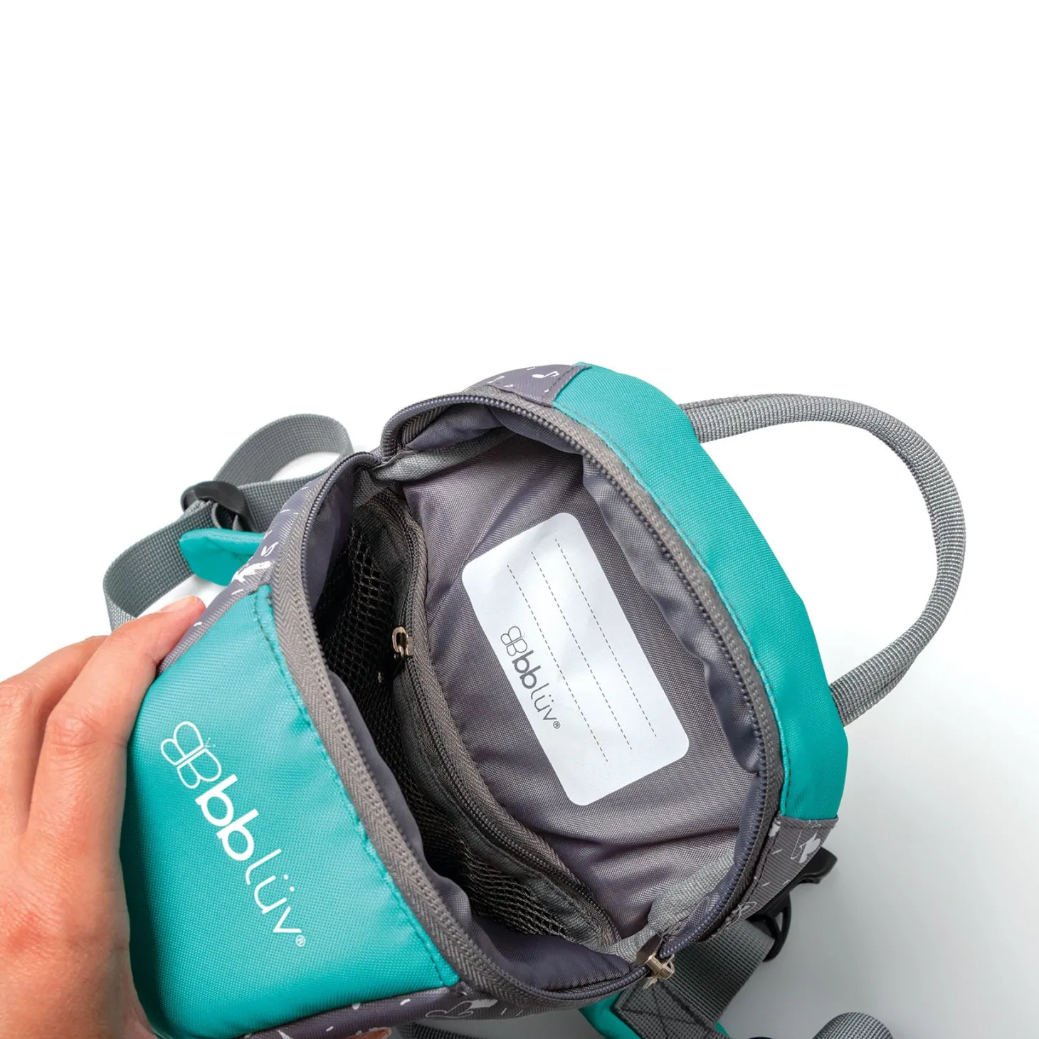 BBlüv Sac à dos pour bambin avec sangle amovible aqua
