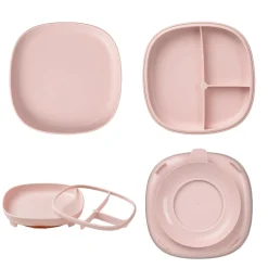 B.Box For Kids Assiette compartimentée 2 en 1 Blush