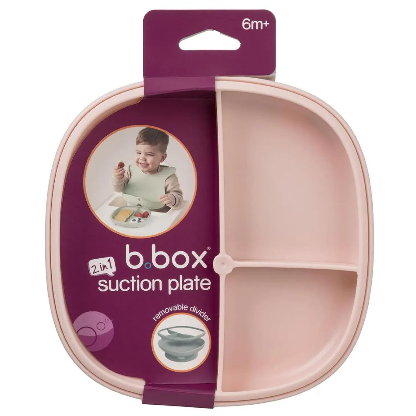 B.Box For Kids Assiette compartimentée 2 en 1 Blush