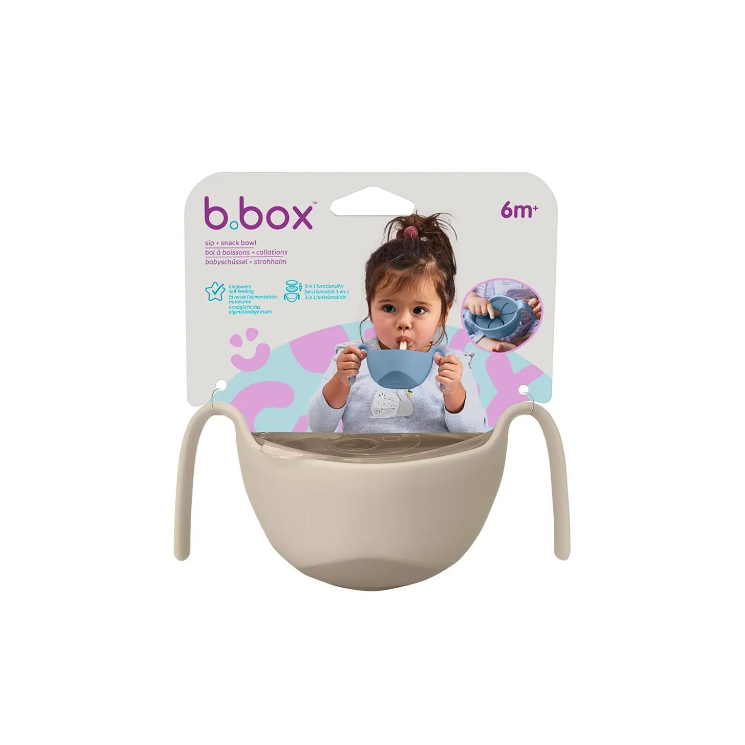 B.Box For Kids Bol + paille 3 en 1 Latte 4 mois / 240ml