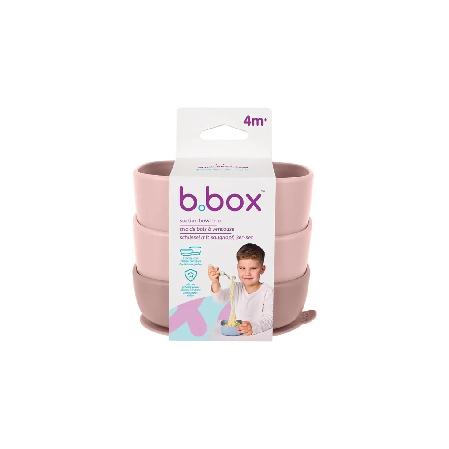 B.Box For Kids Set de bol à ventouse trio Blush