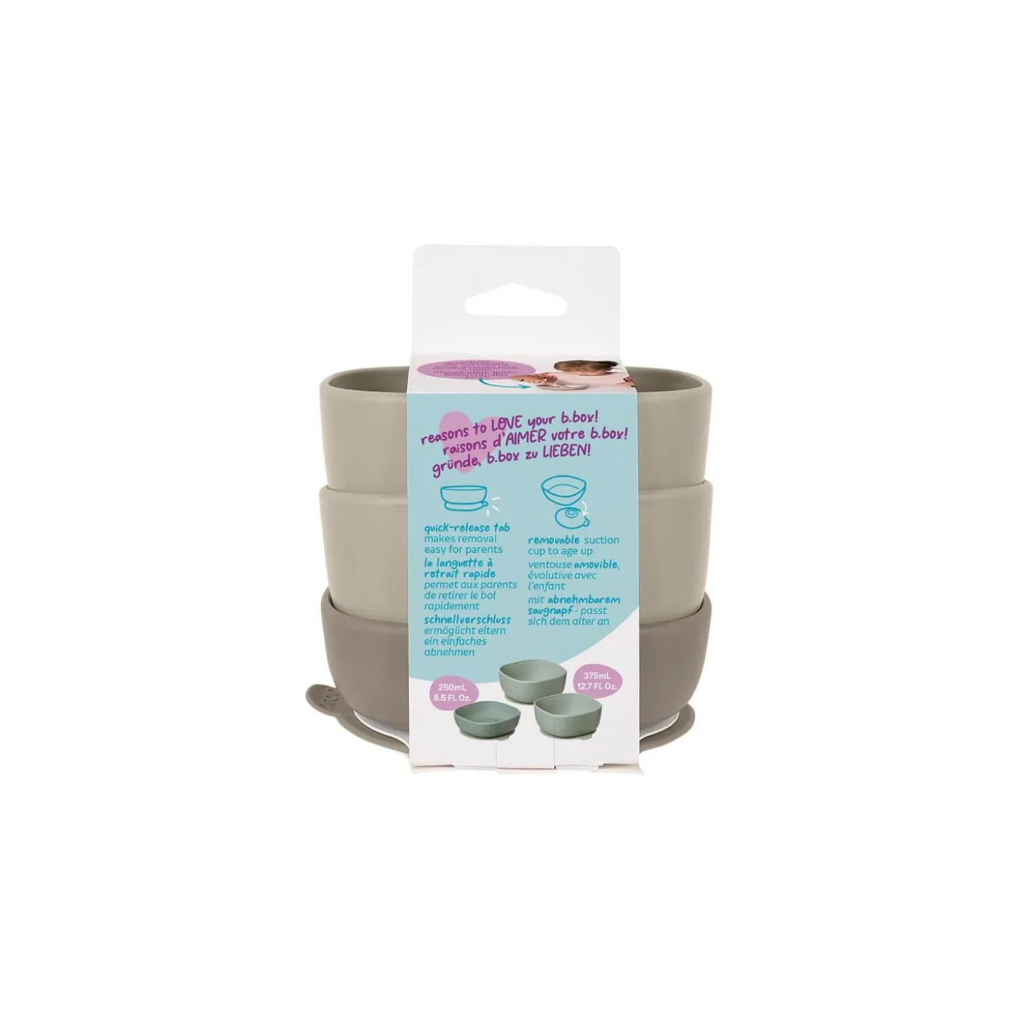 B.Box For Kids Set de bol à ventouse trio Latte