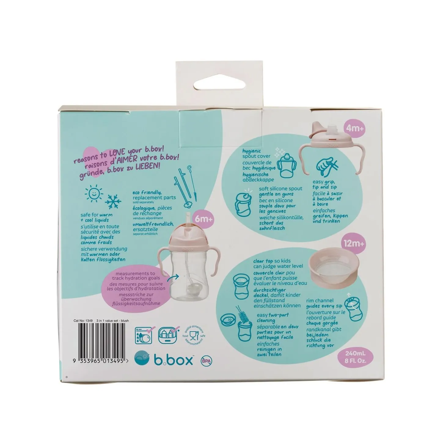 B.Box For Kids Set de tasse évolutif Blush 240 ml