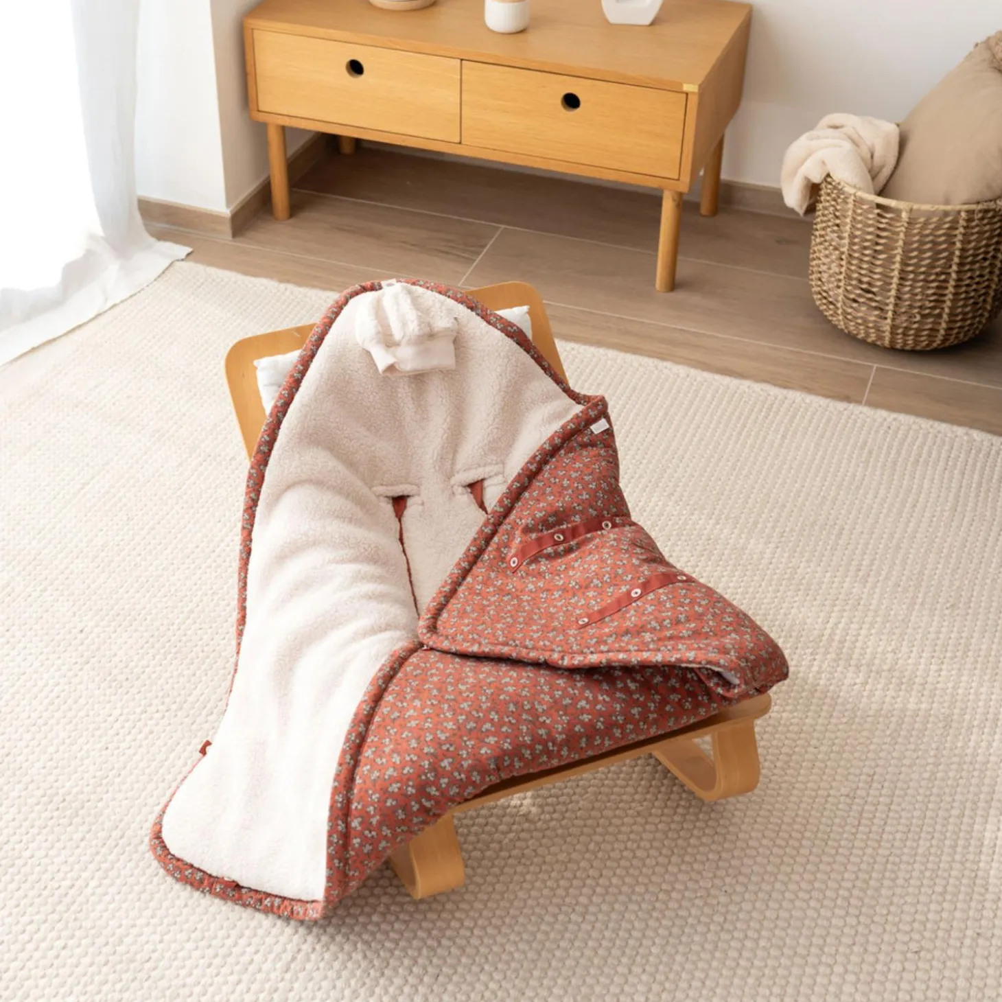 Bemini Couverture Biside Print Heidi Carmin 0-12 mois