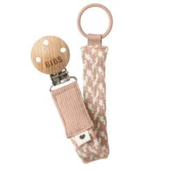 BIBS                    Attache Tétine Tressée    Blush/Ivory