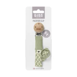 BIBS                    Attache Tétine Tressée    Sage/Ivory