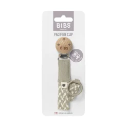 BIBS                    Attache Tétine Tressée    Sand/Ivory