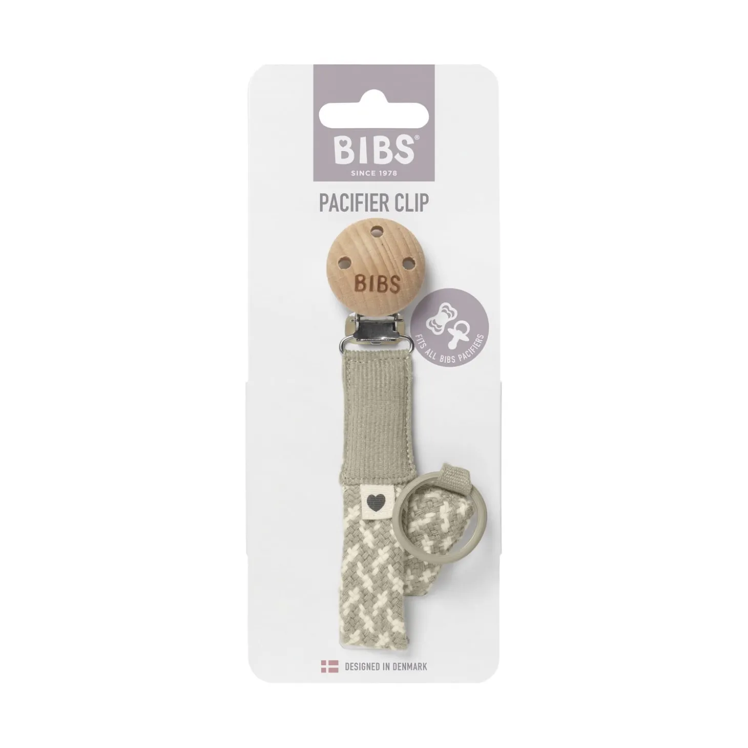 BIBS Attache Tétine Tressée Sand/Ivory