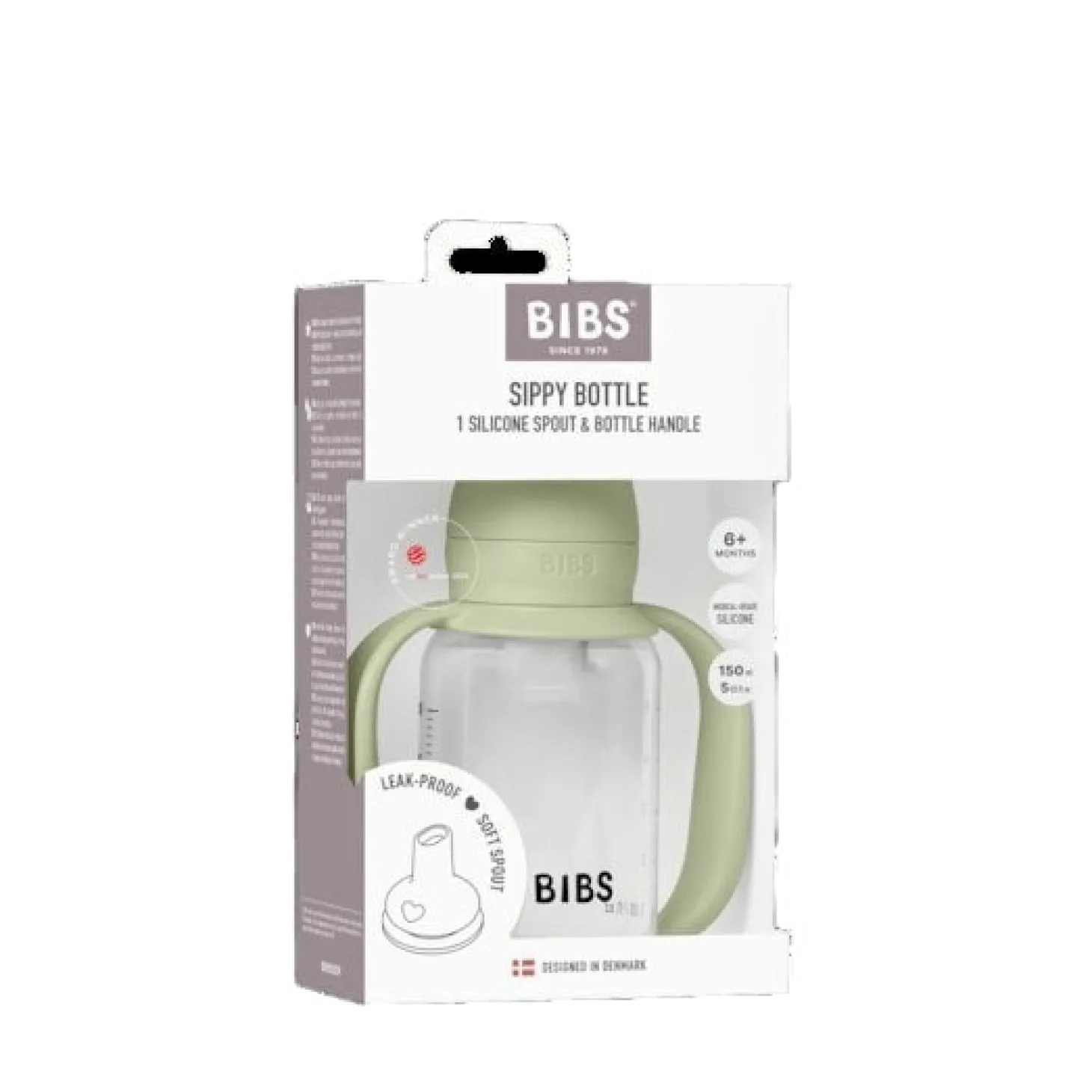 BIBS Biberon d'Apprentissage Silicone 1 Pack Sage 150 ml
