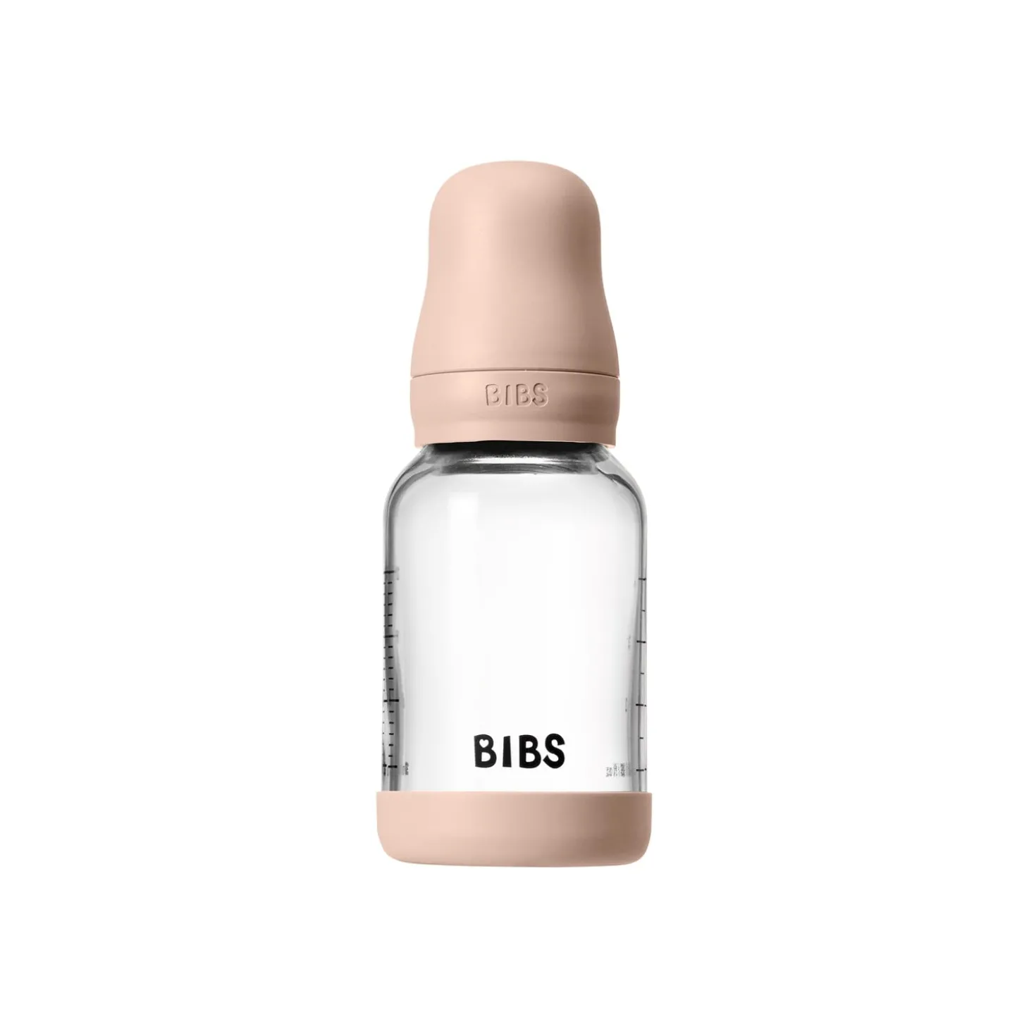 BIBS Biberon en verre Rond Caoutchouc naturel 1 Pack Blush 120 ml - Débit lent