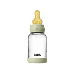 BIBS                    Biberon en verre Rond Caoutchouc naturel 1 Pack    Sage            120 ml - Débit lent