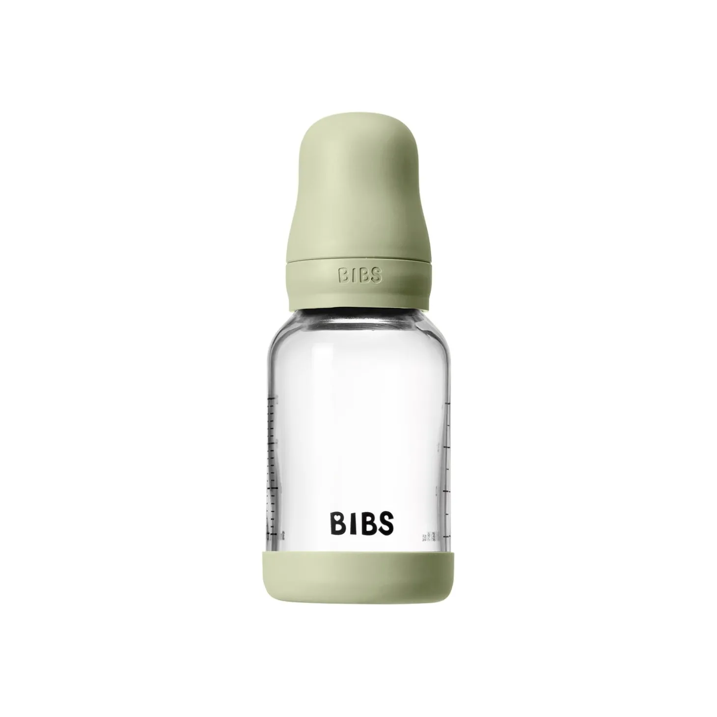 BIBS Biberon en verre Rond Caoutchouc naturel 1 Pack Sage 120 ml - Débit lent