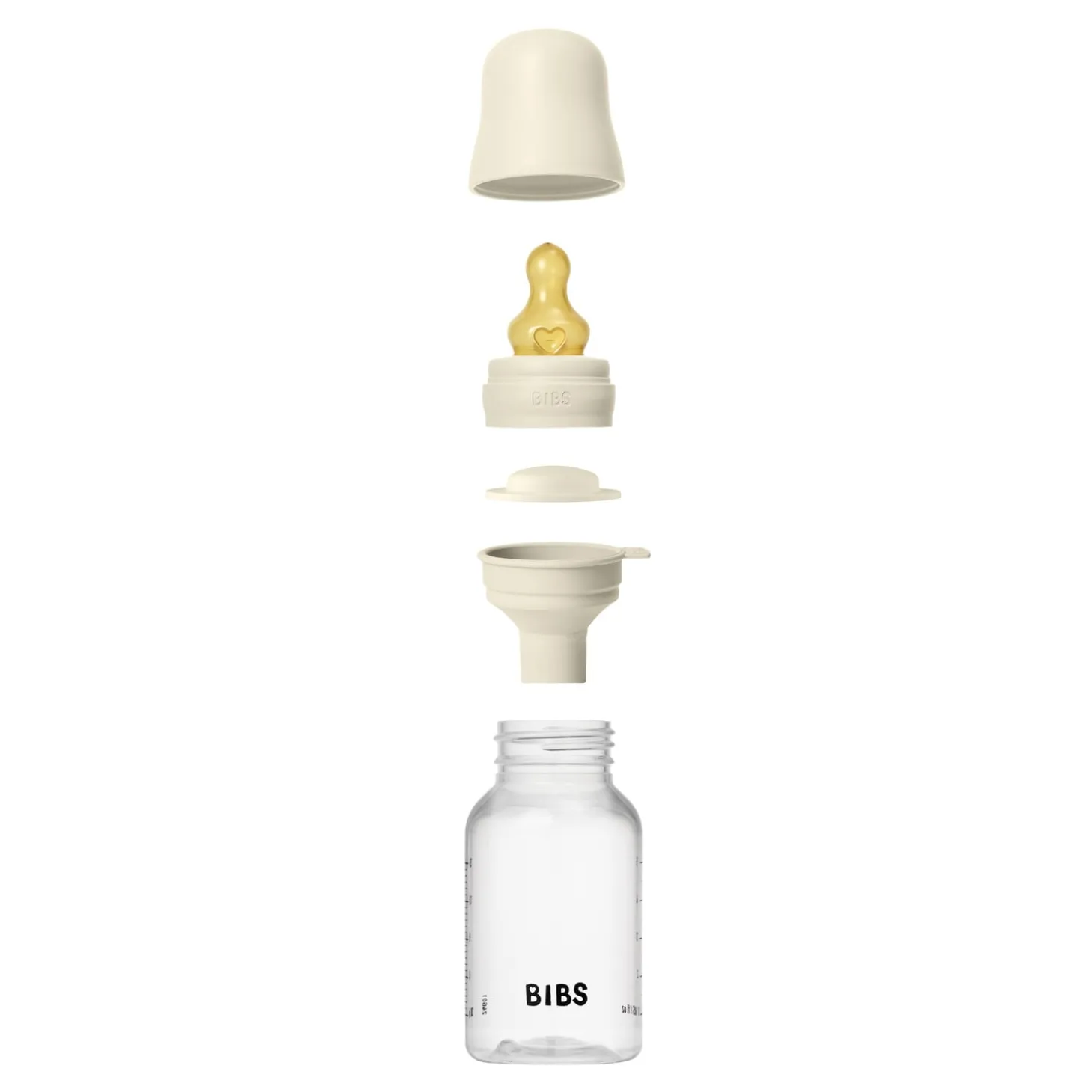 BIBS Biberon Rond Caoutchouc naturel Ivory 150 ml - Débit lent