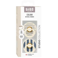 BIBS BIBS x Liberty Tétine Colour 2 Pack Caoutchouc naturel Anatomique Ivory/Steel Blue 6-18 mois