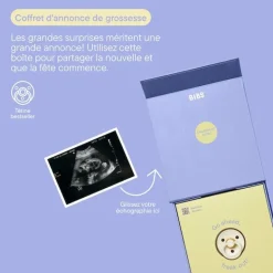 BIBS                    Coffret Annonce Grossess Bébé Arrive Caoutchouc    Ivory            Taille 1