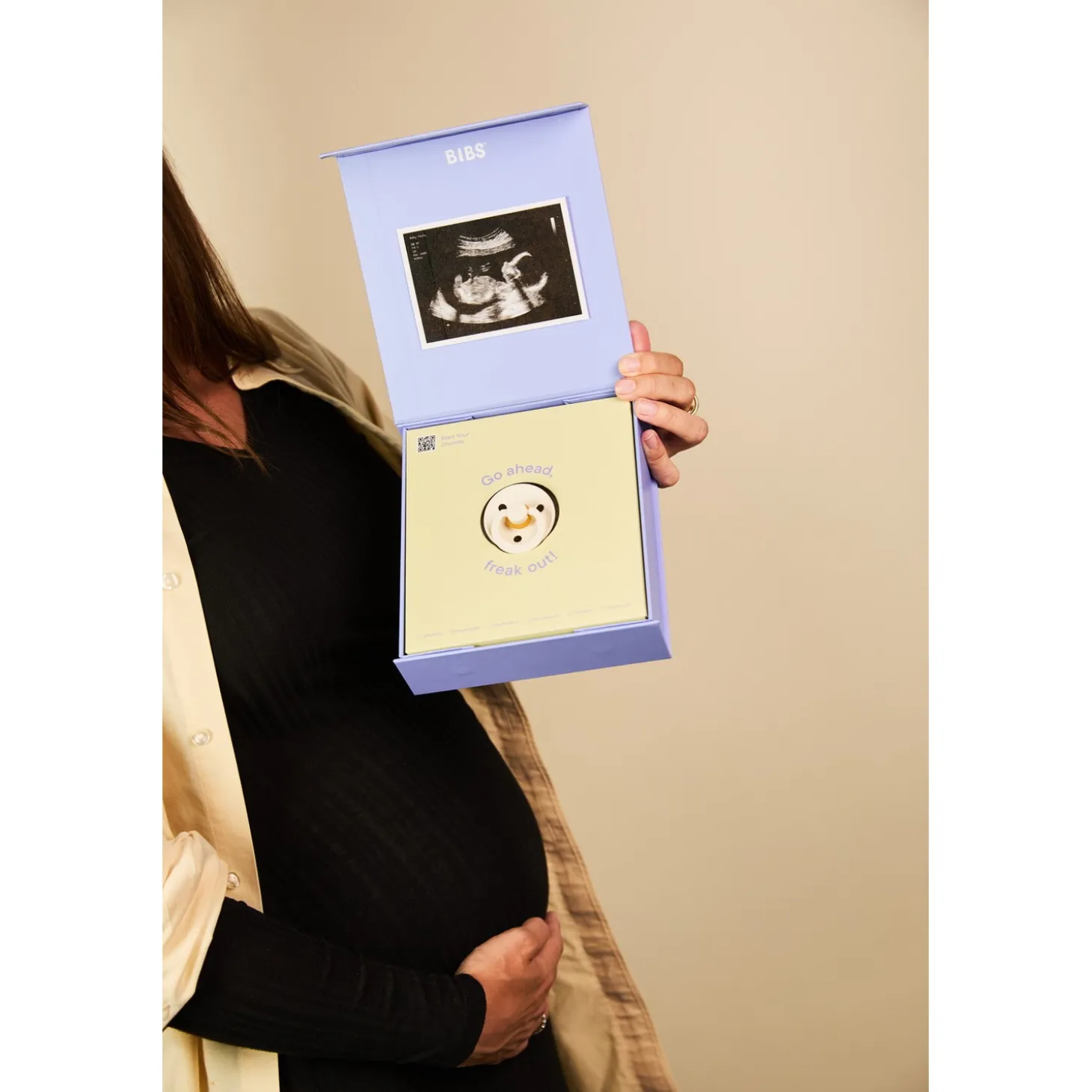 BIBS Coffret Annonce Grossess Bébé Arrive Caoutchouc Ivory Taille 1