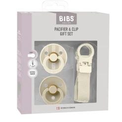 BIBS                    Coffret Cadeau Tétine et Attache Tétine Loop Caoutchouc Naturel    Ivory            T1