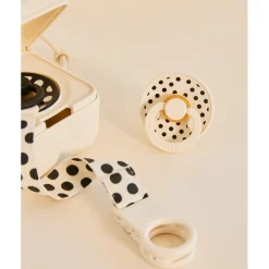 BIBS Studio Attache Tétine Loop Polka Ivory Black
