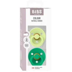 BIBS Tétine Colour 2 Pack Caoutchouc Matcha/Cactus Taille 2