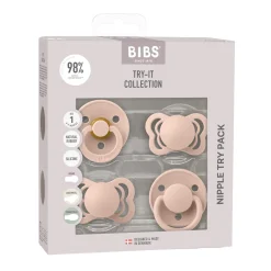 BIBS Tétines Coffret Découverte 4 Pack Blush/Blush 0-6 mois