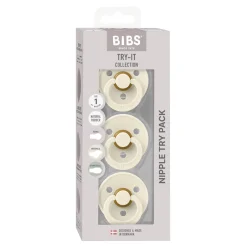 BIBS Tétines Coffret découverte 3 Pack Ivory/Ivory 0-6 mois