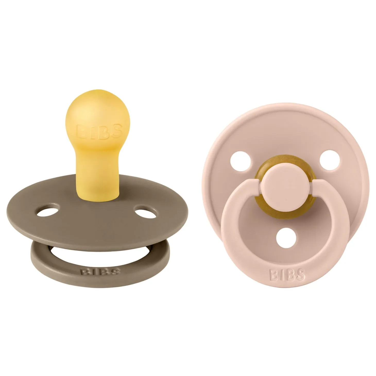 BIBS Tétines Colour 2 Pack Caoutchouc naturel Dark Oak/Blush 0-6 mois