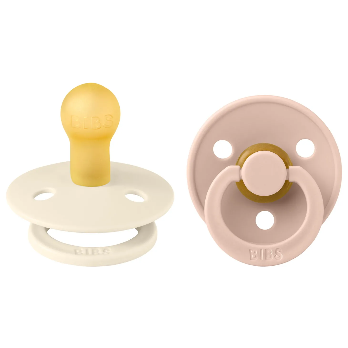 BIBS Tétines Colour 2 Pack Caoutchouc naturel Ivory/Blush