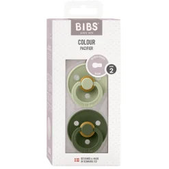 BIBS                    Tétines Colour 2 Pack Caoutchouc naturel    Sage/Hunter Green
