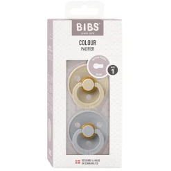 BIBS                    Tétines Colour 2 Pack Caoutchouc naturel    Vanilla/Cloud