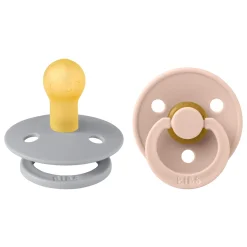 BIBS                    Tétines Colour 2 Pack Caoutchouc naturel    Cloud/Blush            0-6 mois