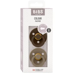 BIBS                    Tétines Colour 2 Pack Caoutchouc naturel    Mocha/Dark Oak            0-6 mois