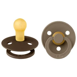BIBS                    Tétines Colour 2 Pack Caoutchouc naturel    Mocha/Dark Oak            0-6 mois
