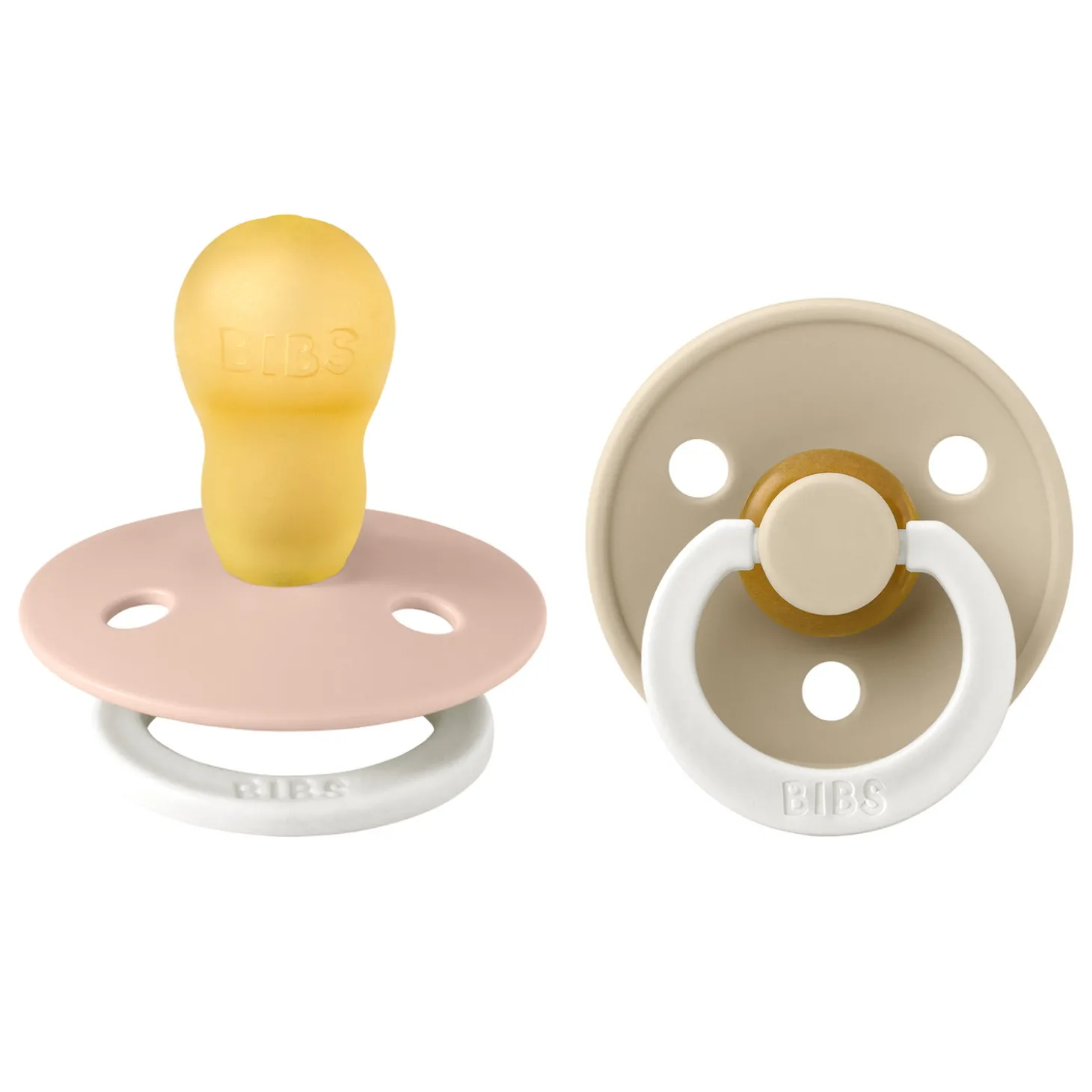 BIBS Tétines Colour 2 Pack Caoutchouc naturel Blush Glow/Vanilla Glow