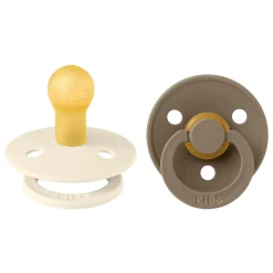 BIBS                    Tétines Colour 2 Pack Caoutchouc naturel    Ivory/Dark Oak