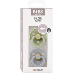BIBS                    Tétines Colour 2 Pack Caoutchouc naturel    Sage/Cloud            18 mois+